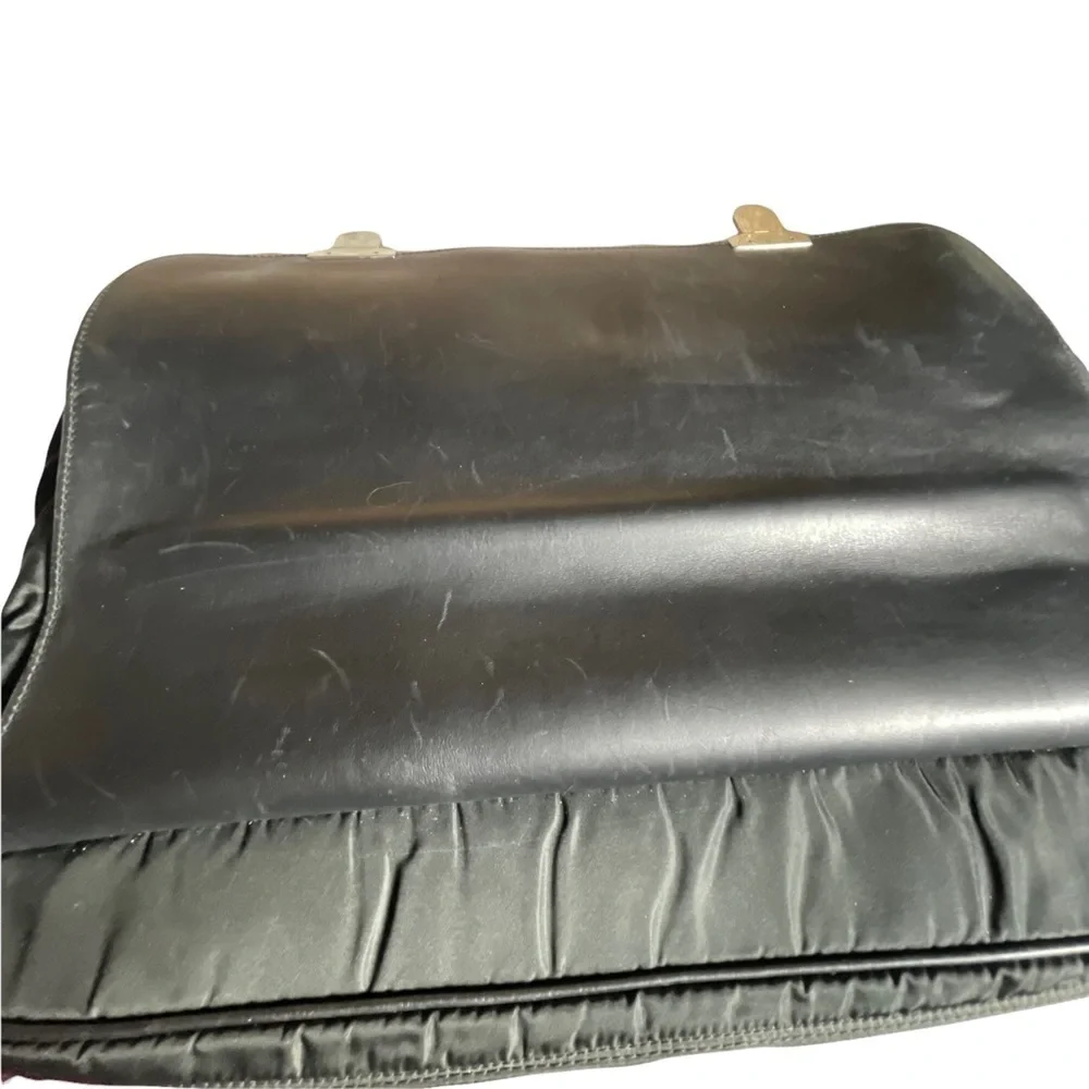 PRADA Nylon & Leather Double Snap Briefcase